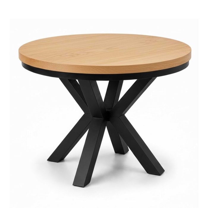 Okrągły stół rozkładany pająk LOFT 120/220 solidne nogi metal, salon jadalnia kuchnia, duży elegancki stół