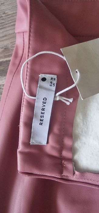 Spódnica pudrowy róż ekoskóra Reserved 38/M nowa