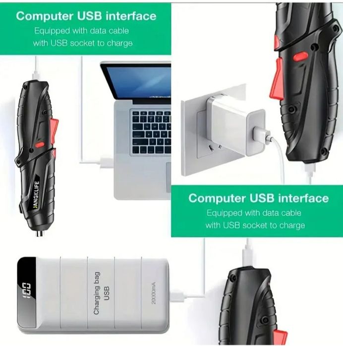 Аккумуляторная электрическая отвертка, шуруповерт JANGKLIFE для дома