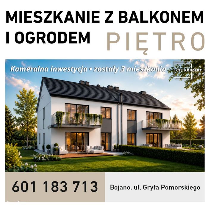 Nowe mieszkanie z balkonem i ogrodem | BOJANO - Centrum