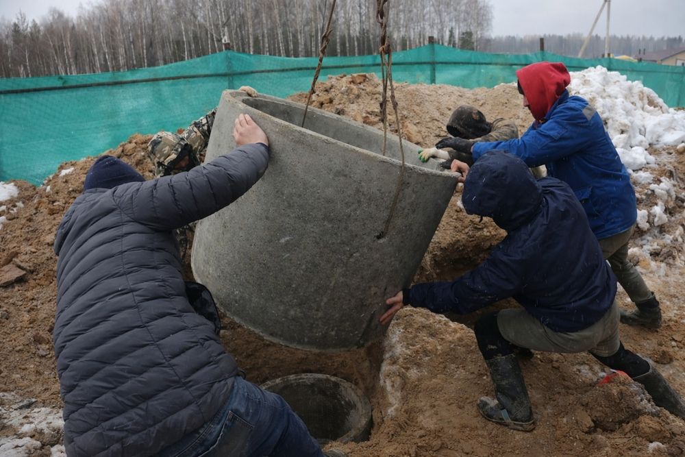 Бетонний септик під ключ для дому і дачі від виробника D200 8/10/12 м3