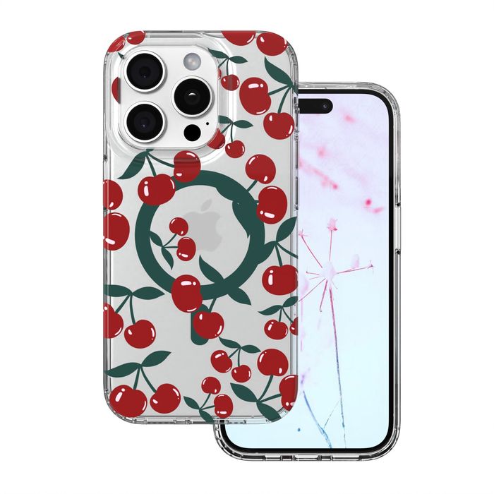 Nakładka Cherry Mag do iPhone 15 Pro 6,1" transparentna