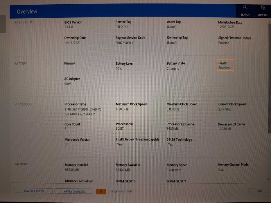 Dell XPS 15 9510 | 64GB RAM | 1TB SSD | i5-11400H | Стан нового