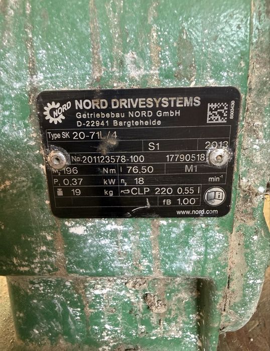Silniki motoreduktor do paszociągów łąńcuchowych Nord