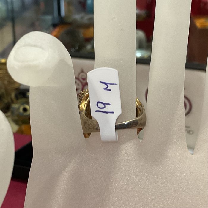 Anel prata banhado a ouro tam,19 mm