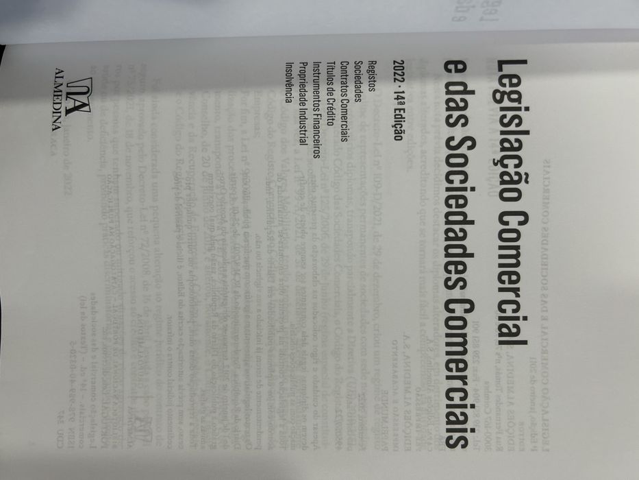 Legislação Comercial e das Sociedades Comerciais