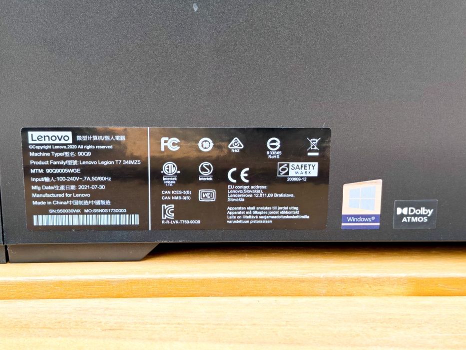 Игровой компьютер Lenovo Legion T7 34IMZ5 – ультрамощный ПК для профес