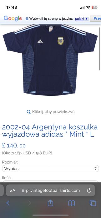 koszulka Argentyna adidas wyjazdowa 2002-04