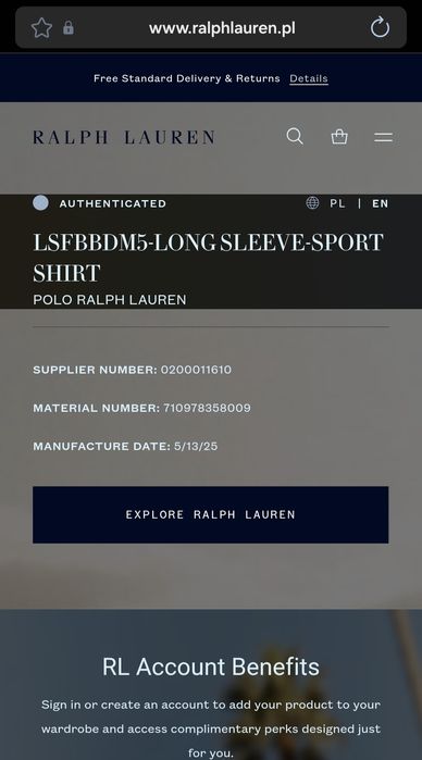 Koszula Męska Ralph Lauren XL