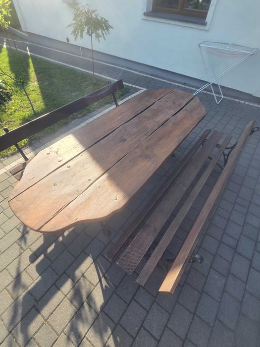 Meble ogrodowe stół i ławki