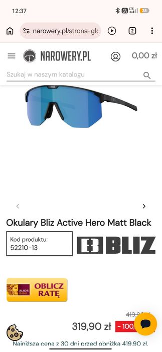 Sprzedam nowe okulary rowerowe Bliz hero