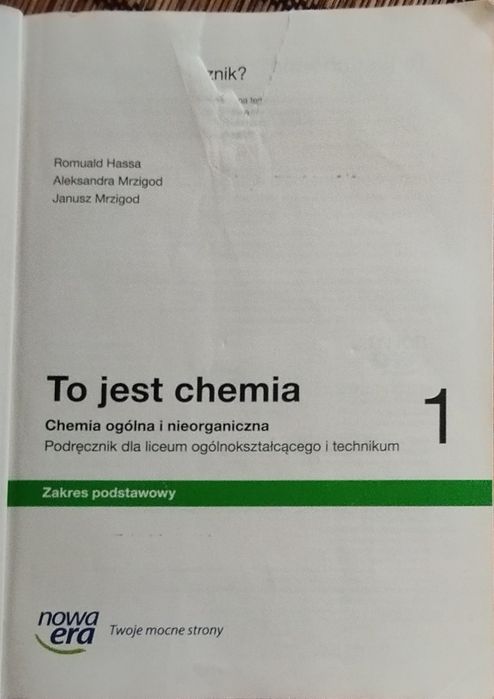 Podręcznik To jest chemia 1