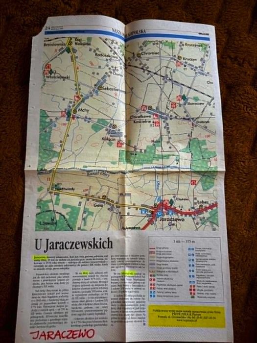 Jaraczewo - mapa z Głosu Wlkp 2002