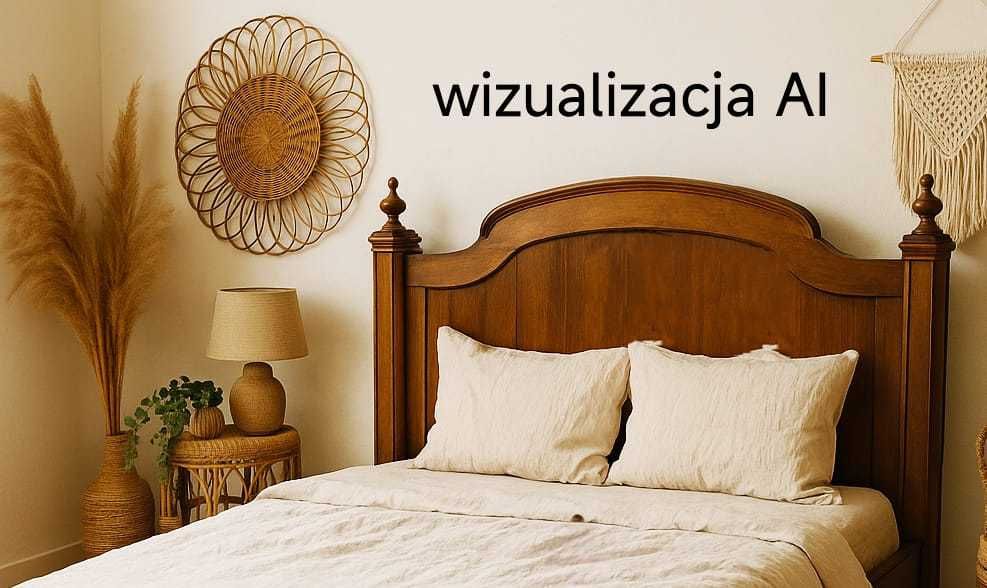 Stare, drewniane łóżko 120x190cm