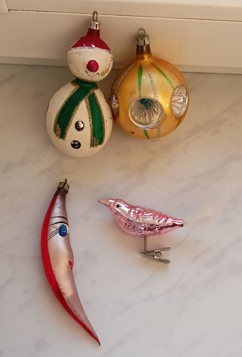 Bombki choinkowe PRL-zestaw 4 sztuki