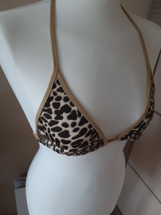 Kostium kąpielowy Calzedonia cobey bikini góra panterka złote troczki