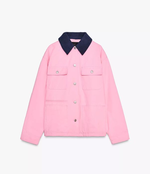 Куртка Zara рожева oversize M-L весна осінь jacket Zara workwear
