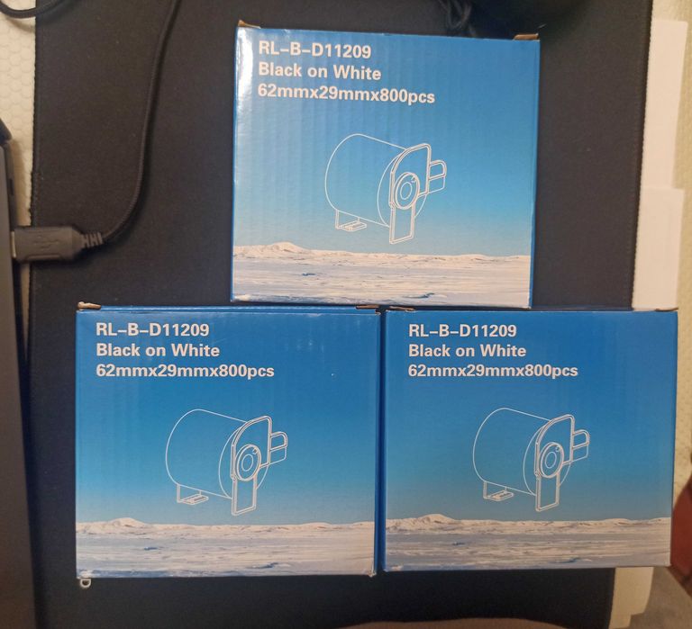 Pack de etiquetas DK-11209 (3 rolos) e fitas Dymo