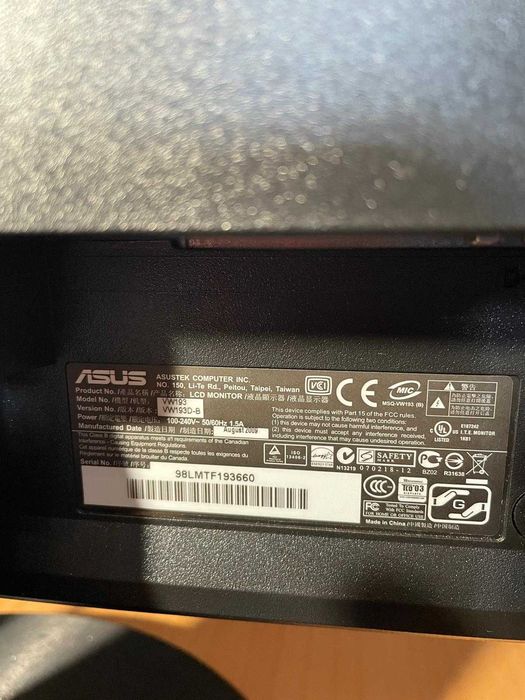 Monitor Asus VW193 19"