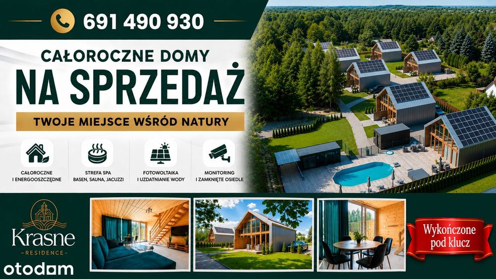 Całoroczne DOMY NA SPRZEDAŻ nad jeziorem