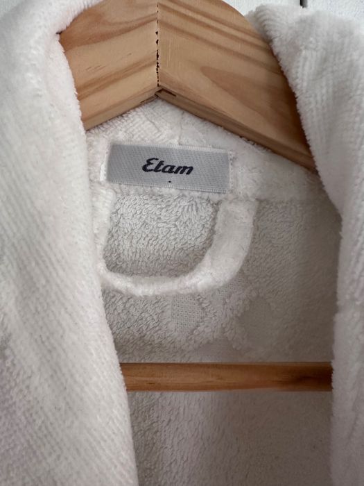 Szlafrok Etam M bawełna 100% biały ecru klasyk