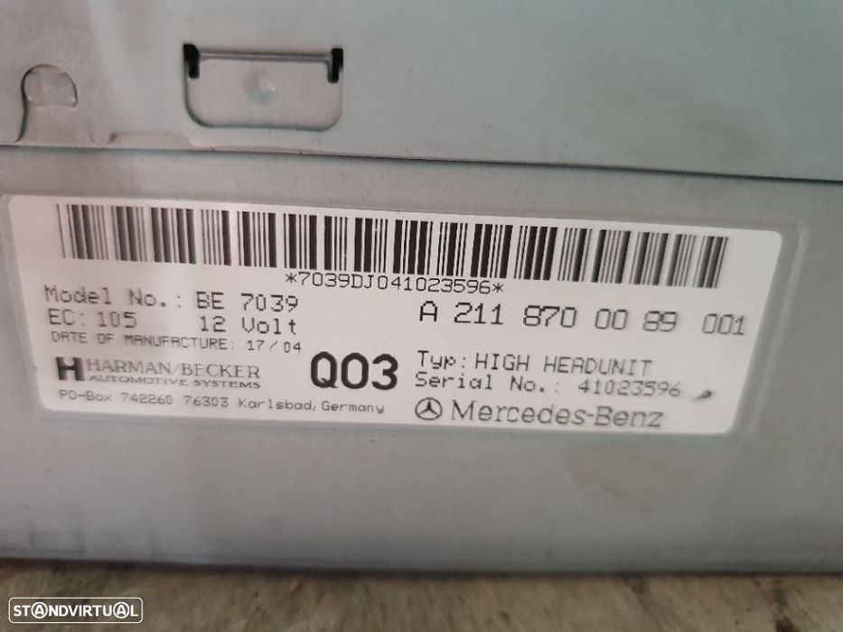 Radio original Mercedes w211 E220 E270 GPS TELEFONE A211870.008.9001