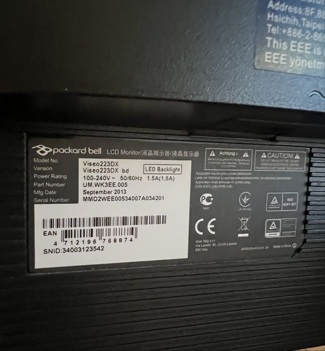 Monitor Packard Bell