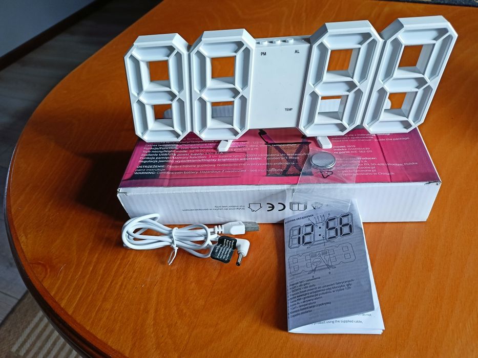 Cyfrowy budzik LED 3D