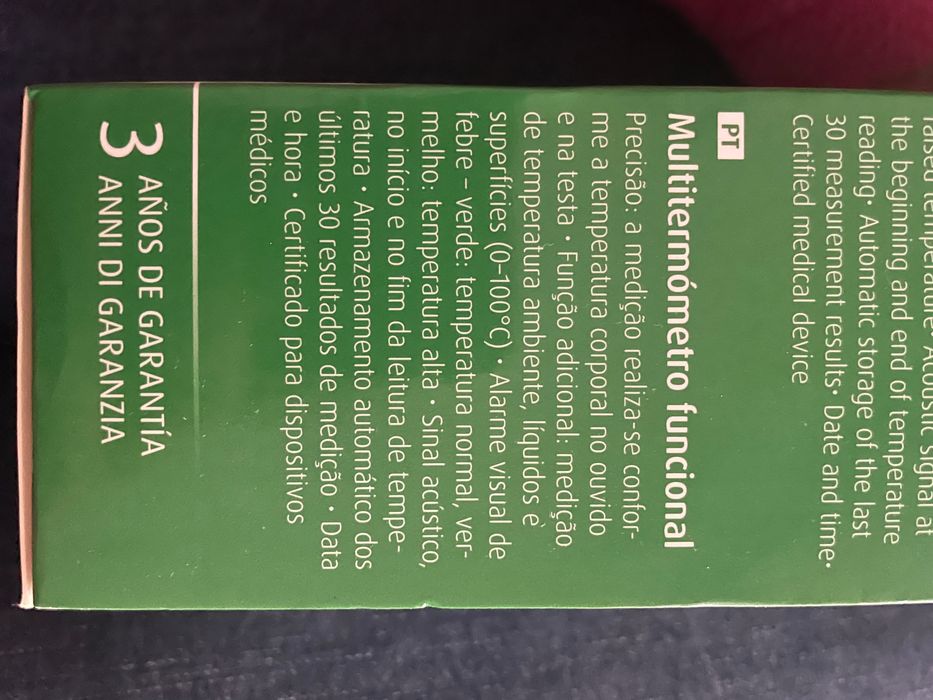 Termómetro digital - testa e ouvido ideal para bebé