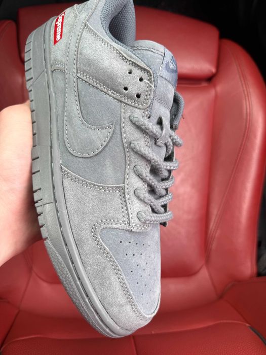 (ОПЛАТА ПІСЛЯ ОГЛЯДУ)Nike SB Dunk Low x Supreme Grey Найк СБ Данк Лоу х Супрім Сірі