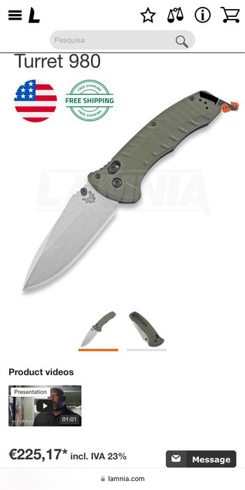 Navalha Benchmade 980 Turret