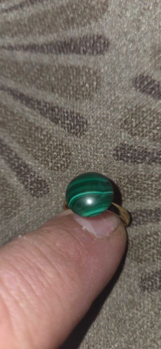 pierścionek z malachit śr oczka 12 mm