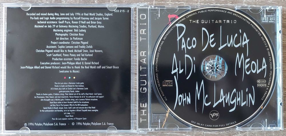 Paco De Lucía, Al Di Meola, John McLaughlin – The Guitar Trio [1996]