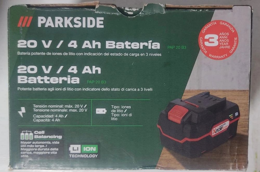 Bateria 20v 4ah Parkside - nova