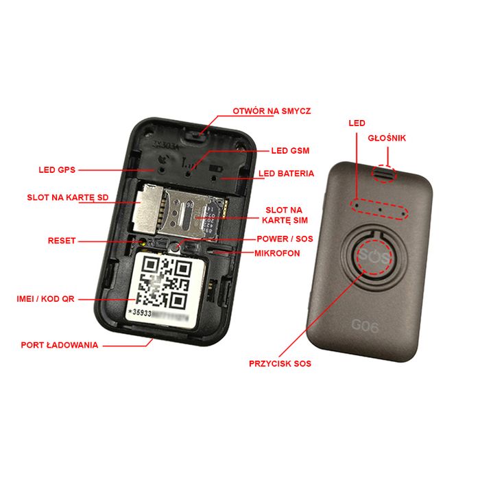 Lokalizator gps mk06 podsłuch nagrywanie głośnik