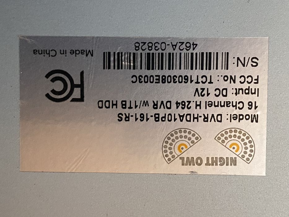 Rejestrator wideo (DVR) Night Owl HDA10PB-161-RS,
