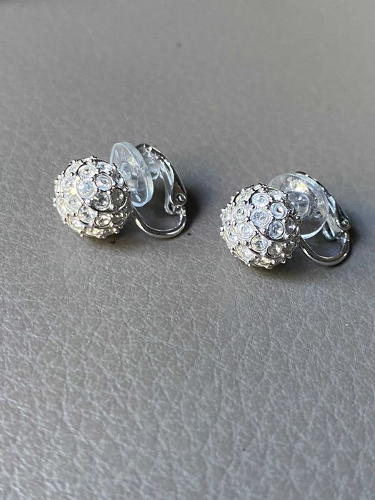 Swarovski - klipsy kulki z kryształkami - oryginalne - bez dziurek