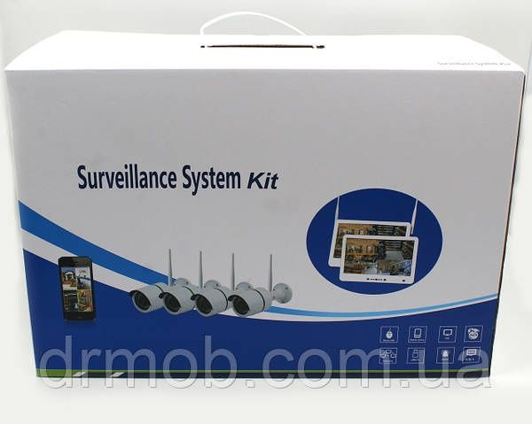 Відеоспостереження монітор+ Камеры DVR KIT LCD 13'' 1304 WiFi 4ch набо