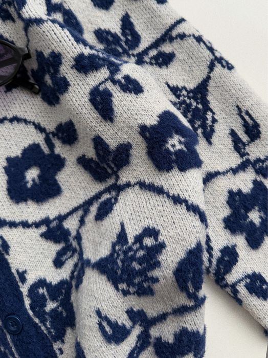 Теплый шерстяной жаккардовый кардиган zara • кофта • свитер