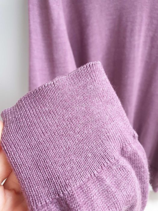 Fioletowy wełniany sweter 100% wełna merino ACW85 XL