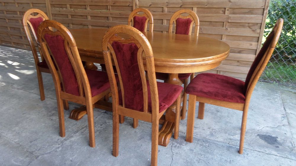 piękny masywny dębowy stół 6 krzeseł krzesła stan bdb dowóz