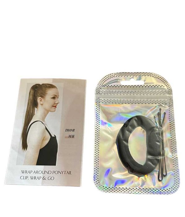 Długi gładki kucyk doczepiany peruka brąz + blond 60cm kod 1354