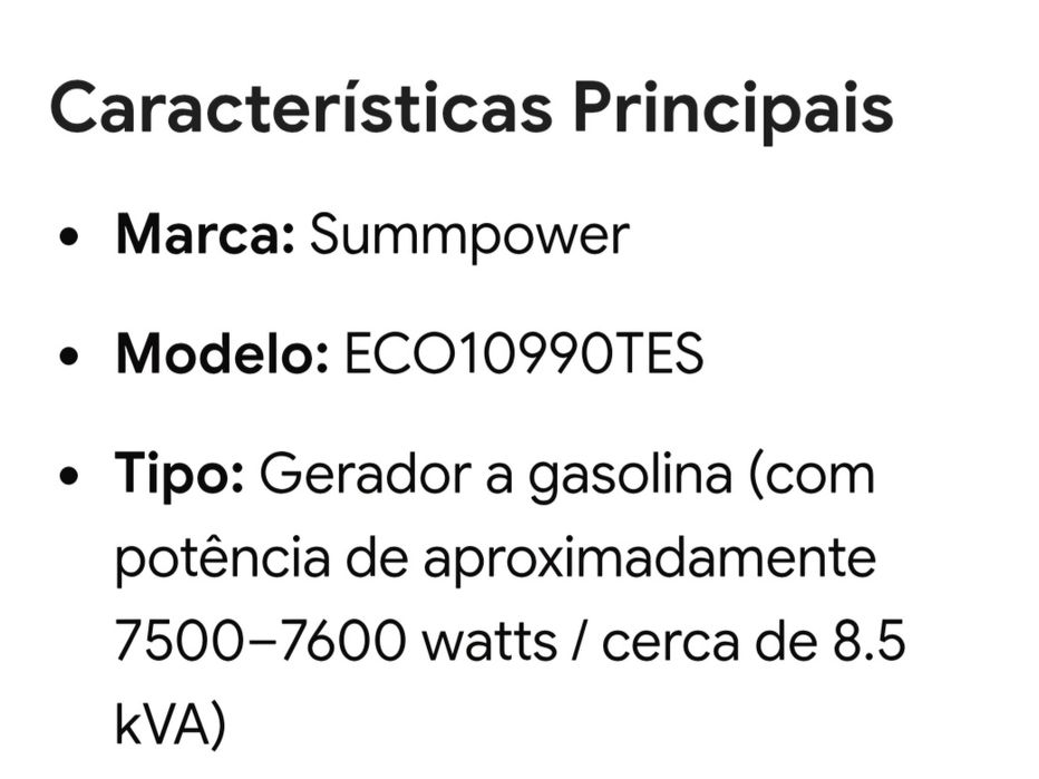 Gerador Novo portátil Summpower