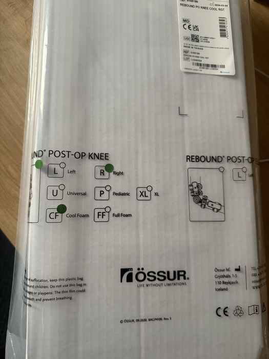 Ossur Rebound Post Op Prawy Orteza stawu kolanowego