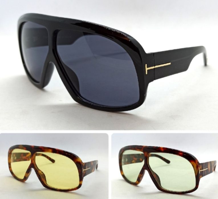 Tom Ford очки маска унисекс жёлтые салатовые черные модные большие