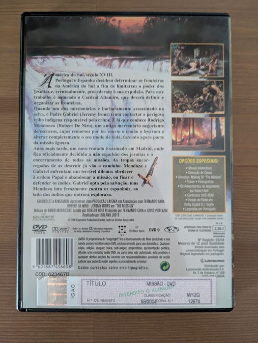 DVD " A Missão " 1986 (Como Novo)
