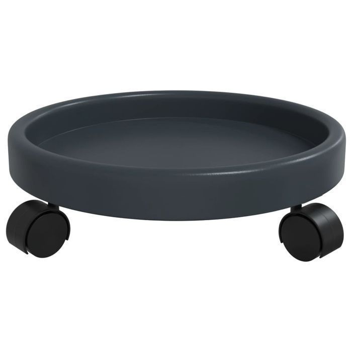 Szary Kwietnik na Kółkach, 2 Szt., 34 cm, Nośność 35 kg