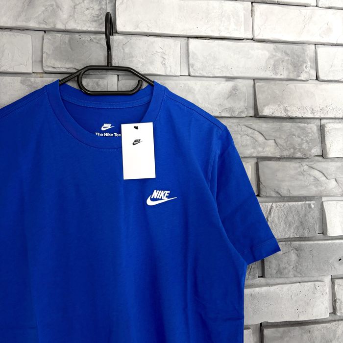 Koszulka t-shirt nike air swoosh haft logo tee niebieska blue tech drill