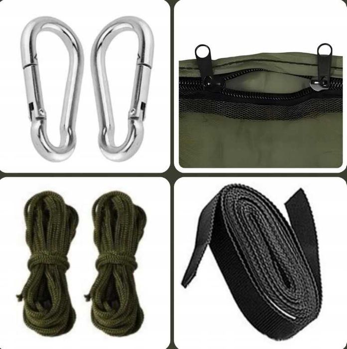 Hamak turystyczny z moskitierą dwuosobowy hamak biwakowy 260x140
