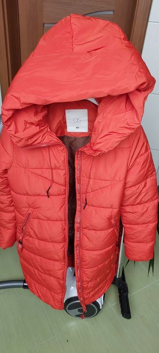 Pikowana dluga zimowa kurtka damska xs s